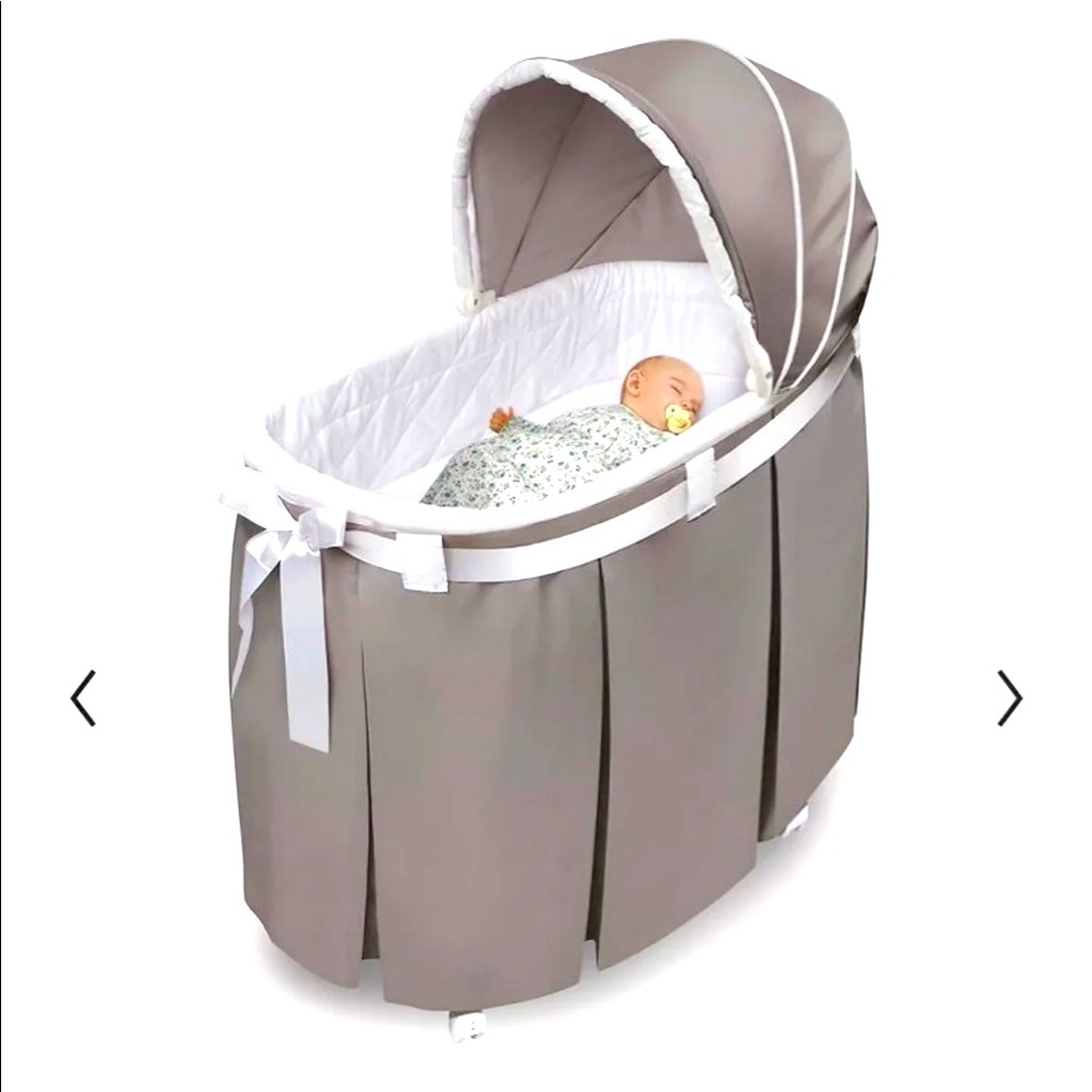 Baby girl oval bassinet and full length skirt